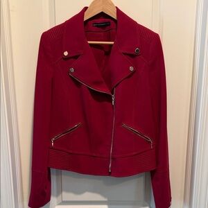 White House Black Market Crimson Leather Jacket
